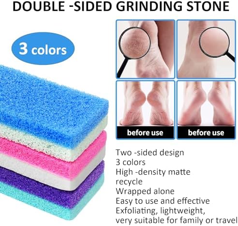 NYQIUGER 6Pcs Professional Pedicure Foot Pumice Stone for Feet Skin Callus Remover and Scrubber for Dead Skins Sided
