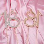 Honbay 18 Cake Topper Premium Sparkly Crystal Rhinestones Cake Topper Cake Decoration for 18th Birthday Party (18 Gold)