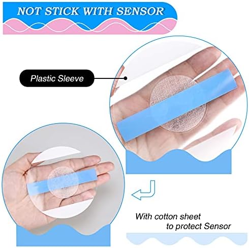 Nuanchu 48 Pcs Waterproof Sensor Covers Compatible with Libre 3 Freestyle Libre 3 Plus, Transparent Cgm Adhesive Patches, Glucose Monitor Protector Long Lasting Without Hole(Blue)