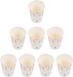 NUOBESTY Party Paper Cups Disposable 9oz Rabbit Cartoon Paper Drinking Cups 8pcs Portable Picnic Festival Supplies for Outdoor Gatherings and Birthday Parties