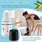 1 Pcs Roll On Body Adhesive for Dancers, Sweat Resistant Water Wash Off Body Glue for Skin & Clothing, Fashion Butt Glue Applicator for Compression Stocking, Bras, Residue Free, 2oz