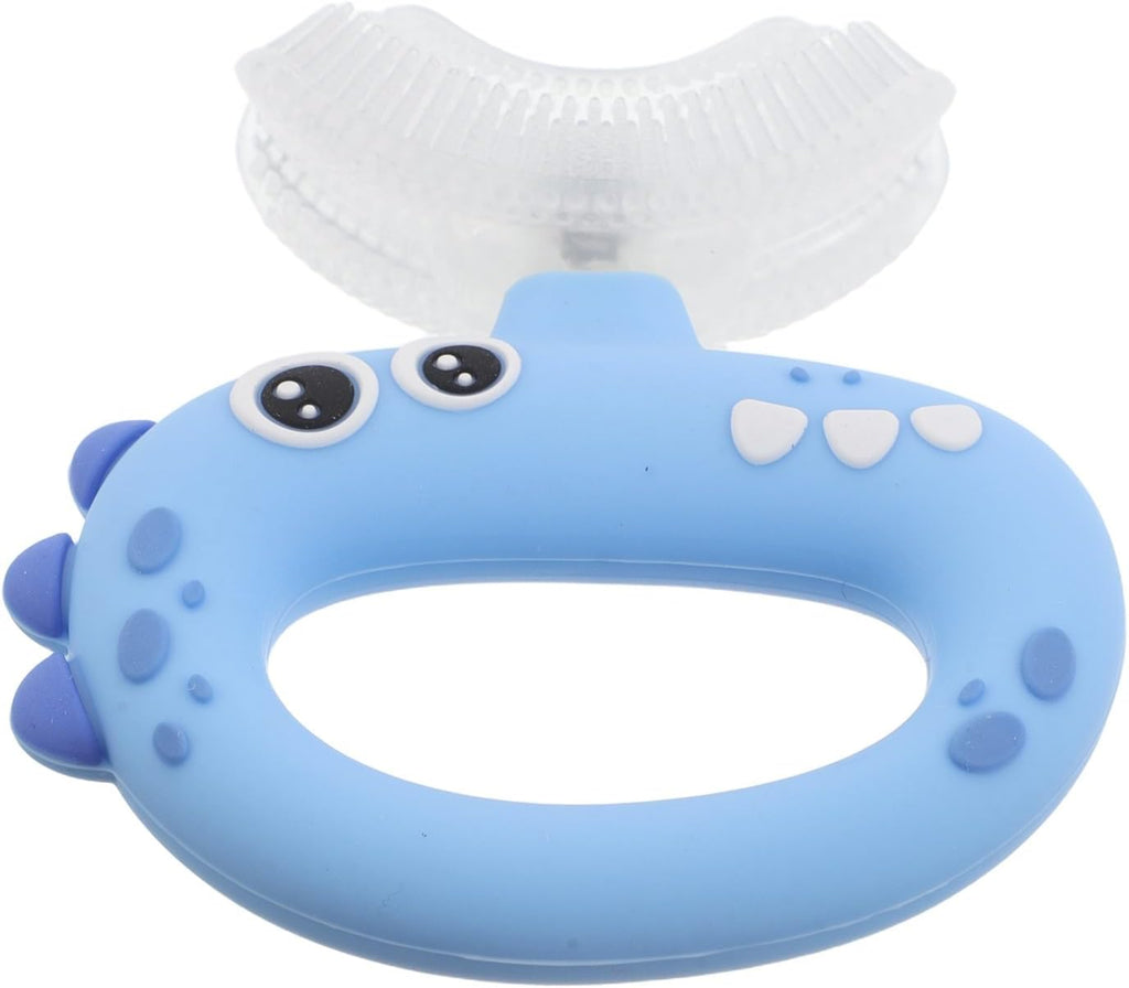 Ipetboom U-Shaped Kids Toothbrush: Extra Soft Silicone Baby Toothbrush - Manual Whole Mouth Training Brush - Fun Dinosaur Design for Toddlers & Preschoolers