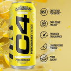C4 Energy Drink, Lemonade "Limited Edition" Carbonated, Sugar Free Pre Workout Performance Drink with no Artificial Colors or Dyes, 16oz Pack of 12
