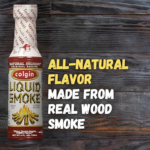 Colgin Authentic Hickory Liquid Smoke 4 oz for Home Cooks & BBQ Enthusiasts – Liquid Smoke for Cooking – Rich, Sweet Smoky Flavor for Meats, Sauces, & Marinades – Ideal for BBQ & Cooking (2 pack)
