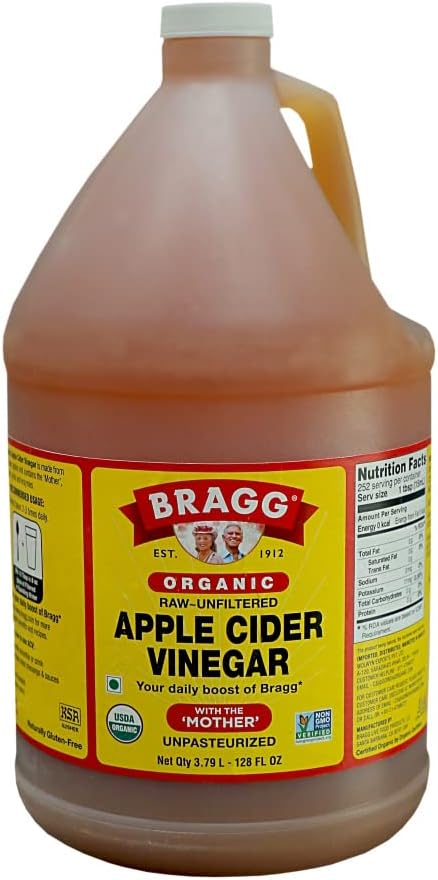 Bragg Organic Apple Cider Vinegar, Raw, Unfiltered, With The Mother, 128 oz