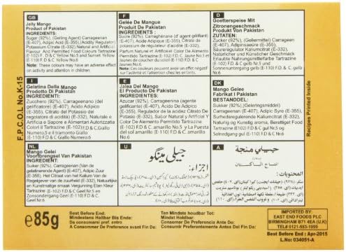 AHMED Halal Jello Vegetarian Crystal Jelly, Mango, 85 Gram (Pack of 12)