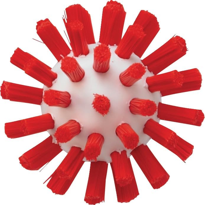 Vikan 5380-50-4 Stiff Tube Brush, Polyester, 2" x 5-3/4" OAL, Red