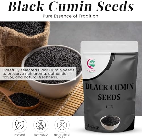 Black Cumin Seeds 1 LB, Nigella Sativa, 100% Pure & Natural, Premium Quality Kalonji Seeds, Perfect for Seasoning, Cooking, Sprouting & Herbal Uses - By Yogi’s Gift®