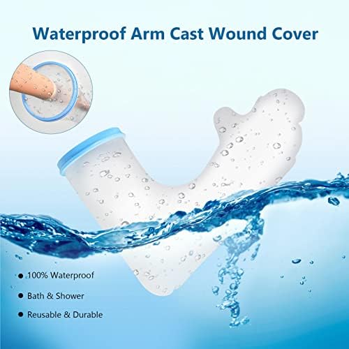 Waterproof Kids Cast Cover for Shower Arm, Teens Long Full Arm Cast Protector for Shower, Shower Sleeve for Arm Cast Bag, Arm Cover for Showering After Surgery Comfortable Watertight Seal Reusable