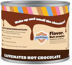Crazy Cups Caffeinated Molten Chocolate Souffle Hot Cocoa Mix - Premium Coffee Substitute, 12 Ounce Canister for Bulk Hot Chocolate Lovers