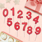 Red 3 Number Birthday Candles for Cake, 2.76 Inch Cake Topper Number 3 Candles for Wedding Anniversary Cake Decorations, Happy Birthday Party Decorations