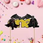 Batmn One Cake Topper – Hero-Themed Birthday Cake Decoration with Number One Design for Party Celebrations, Action Style Events, Dessert Table Displays, and Creative Indoor or Outdoor Décor