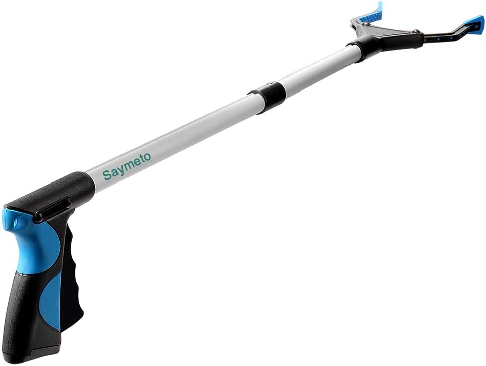 Grabber Reacher Tool, 32" Foldable Picker Upper Grabber, Reaching Tool for Trash Claw Pick Up Stick, Litter Picker, Arm Extension (BLUE1)