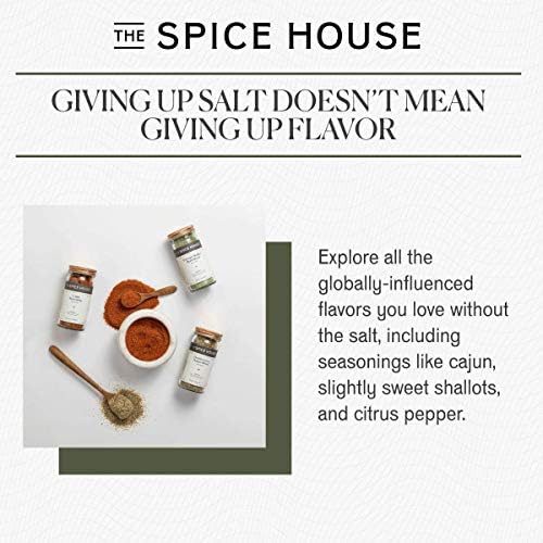 Spice House - No Salt Variety Set - 3 Count - ½ Cup Each - Sealed Display Jars - The Freshest Seasonings Including Cajun and Citrus Pepper - Perfect For The No Salt Cook