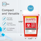 Sharps Container Small - Sharps Containers for Home Use and Labs - Portable Needle Disposal and Travel Size Biohazard Bin - 1 Quart (Pack of 1)