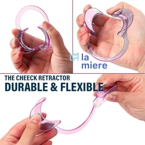 LA MIERE Dental Cheek Retractor C Shape Mouth Opener Size S,M,L, Pack of 3, Pink