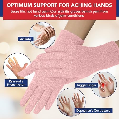 Doctor Developed Full Fingered Arthritis Compression Gloves Men and Women for Arthritis, Raynauds Disease & Carpal Tunnel