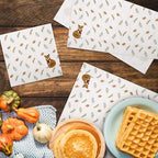 Cheerland 50 Pcs Woodland Baby Shower Fox Napkins for Fall Theme Birthday Party Decorations, Autumn Forest Fox Cocktail Napkin Luncheon for Kids Wilderness Themed Party Thanksgiving Dinner Supplies