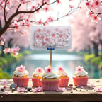 100 Edible Flower Cupcake Toppers - Sticky Rice Paper Decorative Cake Toppers for Wedding & Birthday Parties, Edible Cupcake Toppers