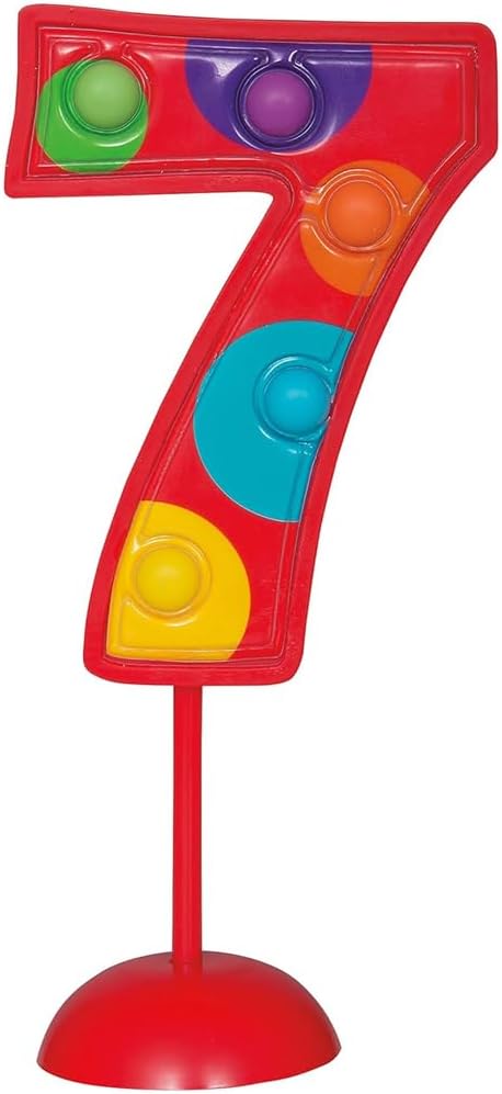 Flashing Number 7 Party Cake Decoration - 4.5" | Red | 1 Pc