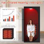 Portable Infrared Sauna Room, Dry Sauna Tent for Detoxification and Relaxation with Red Light Therapy and Folding Chair, 9 Levels, 32″×35″×71″