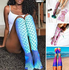 2-Pair Mermaid Knee High Stocking, Soft Over the Calf Boot Socks Leg Warmers Stockings for Cosplay Women