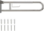 30 Inch Toilet Grab Bar, Fold Down Grab Bar with Paper Holder, Knurled Anti-Slip Grab Bars for Toilet, Stainless Steel Handrails Toilet for Seniors Disabled Elderly Pregnant, Polished Chrome