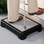 Non-Slip Indoor/Outdoor 4 Inch Height Mobility Platform Step, Grooved Surface for Added Traction, Drainage Holes – Supports Up to 400 Pounds, Measures 19 1/4" L x 15 1/2" W x 4" H