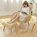 Lounge Chair, Single Sofa Chair Breastfeeding Chair Feeding Chair Back Lazy Couch 54x45x95cm(Beige)