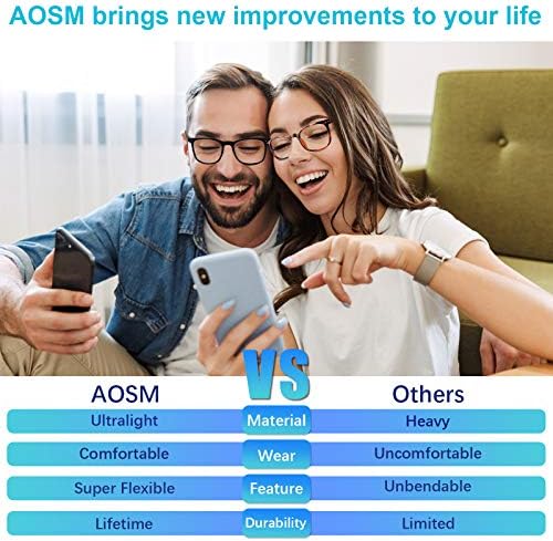 AOSM Blue Light Glasses for Men & Women,Gaming glasses Anti-Glare UV400 Protection,Blue Light Blocking to Relieve Eye Strain