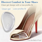 Metatarsal Pads for Women, Ball of Foot Cushions, 10PCS Clear Gel Forefoot Pads with Adhesive Backing, Reusable Foot Pads for Heels, Flats, Sneakers, Dress Shoes and Work Shoes