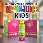 BrainJuice Kids Brain & Immune Support Shot, Gluten Free Supplement Shots for Energy, Focus, Immunity with Vitamin D, C, B, Alpha GPC & Organic Ginger Root, Ages 5+, Dragon Berry, 2.5 fl oz, 12 Pack