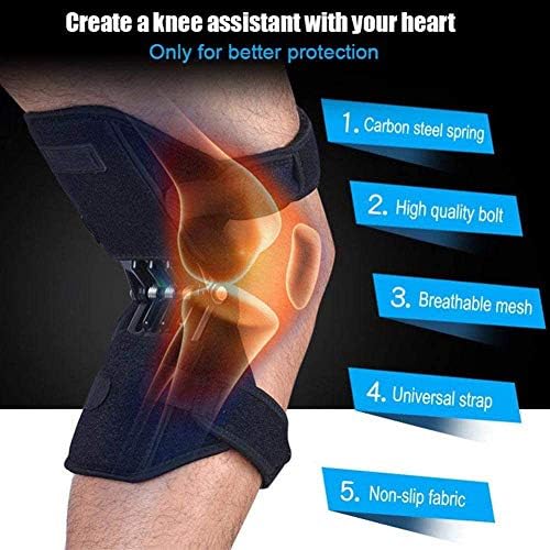 Power Knee Joint Support Knee Brace, Knee Booster,1 Pair Joint Support Stabilizer Pads for Men Women Knee Spring Brace, for Joint Pain Relief, Runners Knees