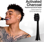 AquaSonic Genuine Standard Replacement Brush Heads | for Normal & Sensitive Teeth | Compatible with Many AquaSonic Toothbrush Handles (2 Pack Black)