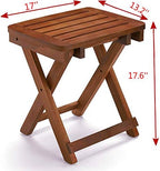 URFORESTIC Portable Shower Bench-Bamboo Folding Shower Stool Seat Chair Fully Assembled-Hold Up to 500 LBS
