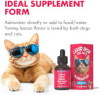 Liquid Iron Supplement for Cats & Dogs B12 + B-Complex + Probiotics Liquid Iron Vitamin Drops for Anemia & Low Energy Promotes Red Blood Cell Health All Ages & Breeds Bacon Flavor 4 oz