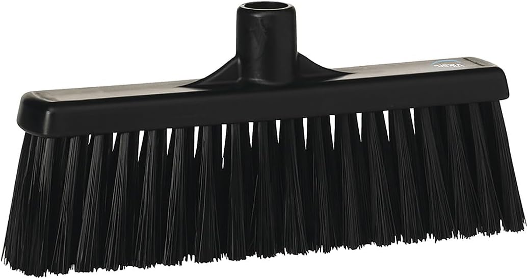 Vikan 31669 Broom,Straight Neck,Medium,12",PP/PBT,Black