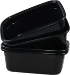 Rosebloom 14 Quart Rectangle Plastic Washing Basins, Plastic Dish Pans, Black, 4 Packs