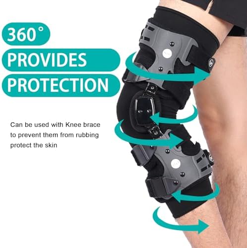 Knee Brace Undersleeve for Men & Women, Leg Undersleeve for Knee Brace Closed Patella Protects Skin from Abrasions and Irritations (M)
