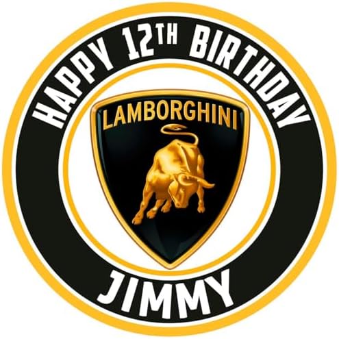 Cakecery Lambo Lux Cars Fan Edible Cake Topper Sheet Image Print Round