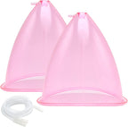 ZILAMPU Buttocks Vacuum Cups 180ml, XL Vacuum Therapy Cupping Machine Accessories 8.26 inch Diameter Butt Suction Cups with Y-Hose for Butt Lifting Body Massage, 1 Pair (Pink)