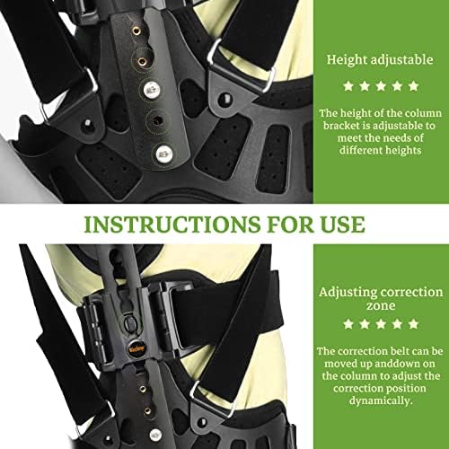 Scoliosis Posture Corrector, Adjustable Back Cerviacal Scoliosis Appliance Fixed Brace for Kyphosis, Osteoporosis, Postoperative Recovery Men and Women