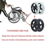 LIGUOYI Wheelchair Caster Wheel Replacement Wheels, 5/16" Axle-Solid Hard Rubber Tire 6" 7" 8" Wheelchair Front Wheels Replacement Parts Black Grey (2 Pcs) Replacement Casters for Wheelchairs