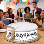 3 pcs Racing Flag Cake Strips Edible birthday cake strips, cake side borders, Icing Sheets 2.7X11.8