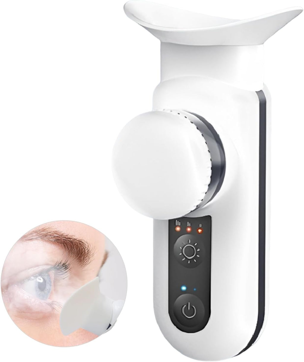 Heated USB Nano Eye Moisturizer & Soother - Portable Drops Steamer for Dry Eye, Rechargeable Electric Mist Sprayer With Warm Compress for Stye Relief, Home & Travel, Off White