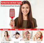 Voremy Magical Brush Detangler 2 Pack, HIPPIH Anti-Static Detangling Brush for Curly Thick Hair, No Pull Hair Brush for Women, Men, Kids, Ultra Detangler Can Add Shine and Smoothing Hair