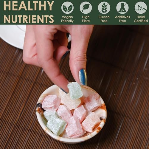 Mixed Fruit Turkish Delight – Assorted Lokum Candy Box, Traditional Turkish Sweets, Gourmet Arabic Candy Gift, Delicias Turcas, 17.6 oz (500g) (Mixed-Fruit)