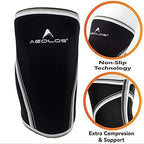 AEOLOS Knee Sleeves (1 Pair)，7mm Compression Knee Braces for Heavy-Lifting,Squats,Gym and Other Sports (Medium, Black)