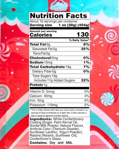 Yogurt & White Chocolate Dipped Raisins Bulk - Plump White Chocolate and Vanilla Yogurt Blend Covered Fruit, Coated Snack Raisins (1 Pound)