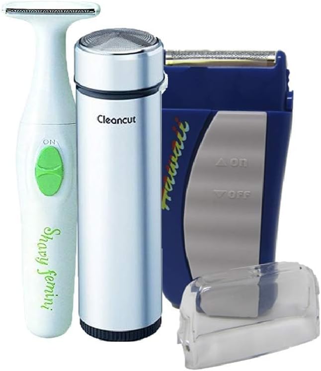 Cleancut Personal Electric Shaver & Trimmer Combo - ES412 Foil Shaver, PS335 Body Trimmer for Men & Women, Rechargeable Cordless Shaver for Face, Pubic, Intimate Areas - Made in Japan